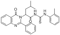 1-(4-Methyl-2-(4-oxo-2-phenyl-3,4-dihydro-3-quinazolinyl)valeryl)-3-(o -tolyl)-2-thiourea 구조식 이미지