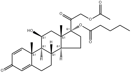 11beta,17,21-trihydroxypregna-1,4-diene-3,20-dione 21-acetate 17-valerate 구조식 이미지