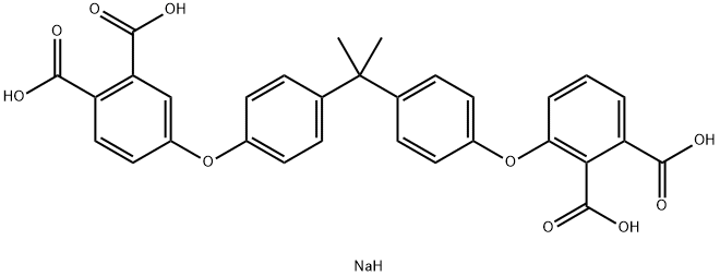 3-[4-[1-[4-(3,4-Dicarboxyphenoxy)phenyl]-1-methylethyl]phenoxy]-1,2-benzenedicarboxylic acid tetrasodium salt 구조식 이미지