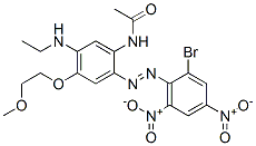 N-[2-[(2-Bromo-4,6-dinitrophenyl)azo]-5-(ethylamino)-4-(2-methoxyethoxy)phenyl]acetamide 구조식 이미지