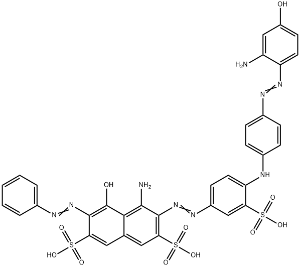 4-Amino-3-[[4-[[4-[(2-amino-4-hydroxyphenyl)azo]phenyl]amino]-3-sulfophenyl]azo]-5-hydroxy-6-(phenylazo)-2,7-naphthalenedisulfonic acid Structure