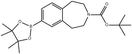 3H-3-BENZAZEPINE-3-CARBOXYLIC ACID, 1,2,4,5-TETRAHYDRO-7-(4,4,5,5-TETRAMETHYL-1,3,2-DIOXABOROLAN-2-YL)-, 1,1-DIMETHYLETHYL ESTER 구조식 이미지