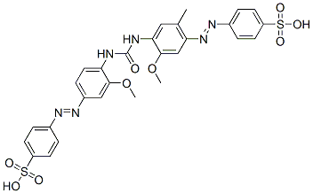 4-[3-Methoxy-4-[3-[2-methoxy-4-(4-sulfophenylazo)-5-methylphenyl]ureido]phenylazo]benzenesulfonic acid 구조식 이미지