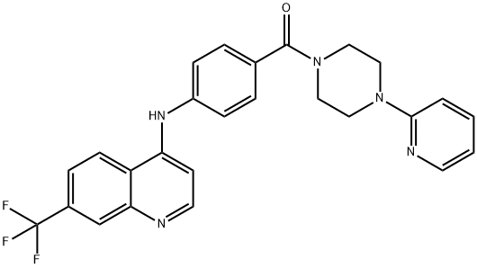 1-(2-Pyridinyl)-4-(4-((7-(trifluoromethyl)-4-quinolinyl)amino)benzoyl) piperazine Structure
