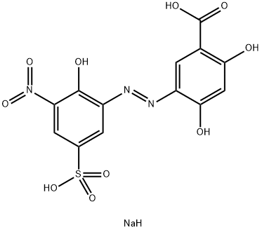disodium 2,4-dihydroxy-5-[(2-hydroxy-3-nitro-5-sulphonatophenyl)azo]benzoate  구조식 이미지