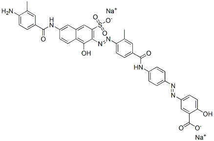 disodium 5-[[4-[[4-[[6-[(4-amino-3-methylbenzoyl)amino]-1-hydroxy-3-sulphonato-2-naphthyl]azo]-3-methylbenzoyl]amino]phenyl]azo]salicylate 구조식 이미지