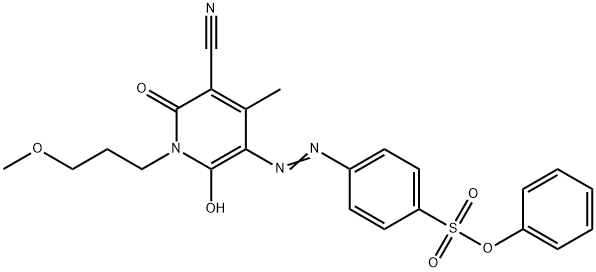 phenyl 4-[[5-cyano-1,6-dihydro-2-hydroxy-1-(3-methoxypropyl)-4-methyl-6-oxo-3-pyridyl]azo]benzenesulphonate 구조식 이미지