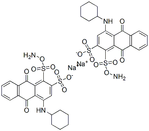 이나트륨1-아미노-4-(시클로헥실아미노)-9,10-디히드로-9,10-디옥소안트라센디술포네이트 구조식 이미지