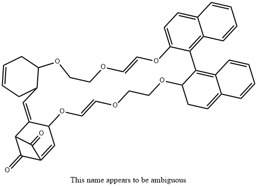 Anthrachinono[1,9a,9,8a,8-stuv]-dinaphtho[2,1-h:1μ,2μ-j]-1,4,7,12,15,18-hexaoxacyclotricosene,  2,5,8,10,13,16-Hexaoxa-1(1,8)-anthraquinona-9(2,2μ)-1,1μ-binaphthalinacyclohexadecaphane Structure