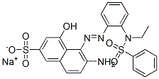 6-아미노-5-[[2-[에틸(페닐술포닐)아미노]페닐]아조]-4-히드록시-2-나프탈렌술폰산나트륨염 구조식 이미지