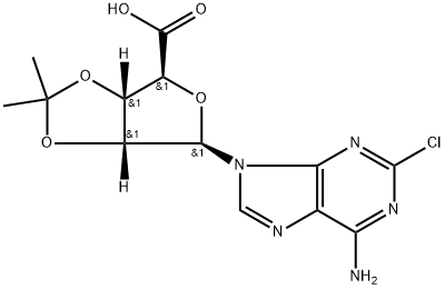 2-CHLORO-9-(2-3-O-ISOPROPYLIDENE-BETA-D-RIBOFURANOSYLURONIC ACID)ADENINE 구조식 이미지