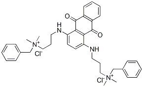 [(9,10-dihydro-9,10-dioxo-1,4-anthrylene)bis(iminopropane-1,3-diyl)]bis[benzyldimethylammonium] dichloride  Structure