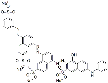 5-[[1-hydroxy-6-(phenylamino)-3-sulpho-2-naphthyl]azo]-8-[[7-sulpho-4-[(3-sulphophenyl)azo]-1-naphthyl]azo]naphthalene-2-sulphonic acid, sodium salt 구조식 이미지