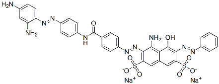 4-amino-3-[[4-[[[4-[(2,4-diaminophenyl)azo]phenyl]amino]carbonyl]phenyl]azo]-5-hydroxy-6-(phenylazo)naphthalene-2,7-disulphonic acid, sodium salt 구조식 이미지