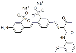 disodium 2-[2-(4-amino-2-sulphonatophenyl)vinyl]-5-[[1-[[(2-methoxyphenyl)amino]carbonyl]-2-oxopropyl]azo]benzenesulphonate 구조식 이미지