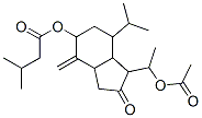 3-Methylbutyric acid [1-(1-acetoxyethyl)octahydro-4-methylene-7-isopropyl-2-oxo-1H-inden-5-yl] ester 구조식 이미지