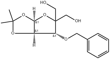 4-(Hydroxymethyl)-1,2-O-isopropylidene-3-O-benzyl-beta-L-threo-pentofuranose Structure