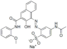 sodium N-acetyl-2-[[2-hydroxy-3-[(2-methoxyanilino)carbonyl]-1-naphthyl]azo]sulphanilate Structure