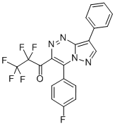 1-Propanone, 1-(4-(4-fluorophenyl)-8-phenylpyrazolo(5,1-c)(1,2,4)triaz in-3-yl)-2,2,3,3,3-pentafluoro- Structure