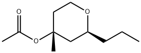 2H-Pyran-4-ol,tetrahydro-4-methyl-2-propyl-,acetate,(2S,4R)-(9CI) Structure