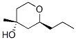 2H-Pyran-4-ol, tetrahydro-4-methyl-2-propyl-, (2S,4R)- (9CI) 구조식 이미지