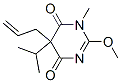 2-Methoxy-1-methyl-5-isopropyl-5-(2-propenyl)-4,6(1H,5H)-pyrimidinedione 구조식 이미지
