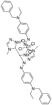 bis[5-[[4-[benzylethylamino]phenyl]azo]-1,4-dimethyl-1H-1,2,4-triazolium] tetrachlorozincate Structure