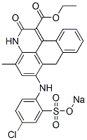 6-[[4-Chloro-2-(sodiooxysulfonyl)phenyl]amino]-2,7-dihydro-4-methyl-2-oxo-3H-dibenz[f,ij]isoquinoline-1-carboxylic acid ethyl ester Structure