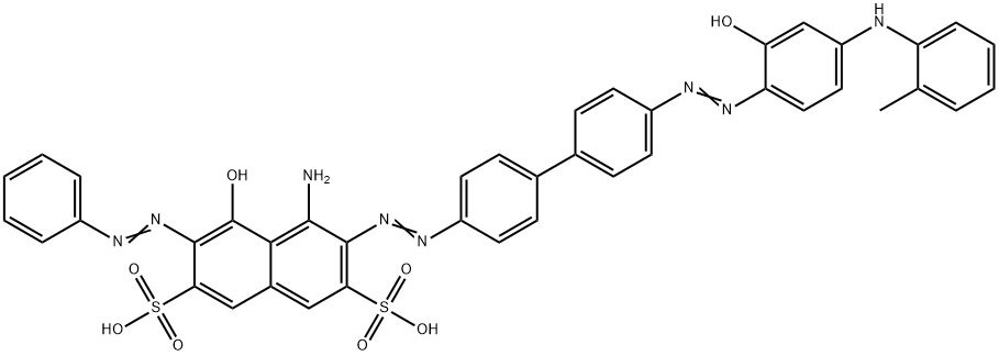 4-Amino-5-hydroxy-3-[[4'-[[2-hydroxy-4-[(2-methylphenyl)amino]phenyl]azo]-1,1'-biphenyl-4-yl]azo]-6-phenylazo-2,7-naphthalenedisulfonic acid 구조식 이미지