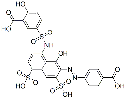 5-[[[7-[(4-Carboxyphenyl)azo]-8-hydroxy-4,6-disulfo-1-naphthalenyl]amino]sulfonyl]-2-hydroxybenzoic acid Structure