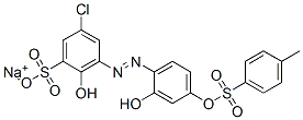 5-Chloro-2-hydroxy-3-[[2-hydroxy-4-[[(4-methylphenyl)sulfonyl]oxy]phenyl]azo]benzenesulfonic acid sodium salt Structure