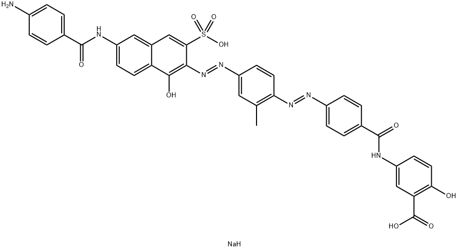 5-[[4-[[4-[[6-[(4-Aminobenzoyl)amino]-1-hydroxy-3-sulfo-2-naphthalenyl]azo]-2-methylphenyl]azo]benzoyl]amino]-2-hydroxybenzoic acid disodium salt Structure