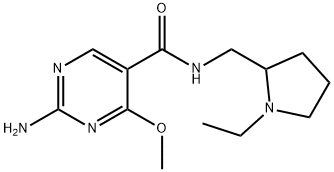 2-(2-Amino-4-methoxy-5-pyrimidinyl carboxamidomethyl)-1-ethylpyrrolidi ne 구조식 이미지