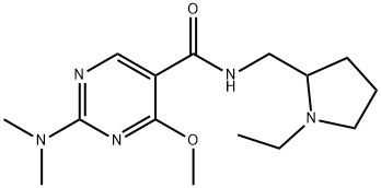 2-(Dimethylamino)-N-[(1-ethyl-2-pyrrolidinyl)methyl]-4-methoxy-5-pyrimidinecarboxamide 구조식 이미지