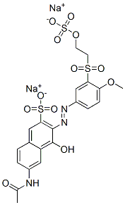6-(Acetylamino)-4-hydroxy-3-[[4-methoxy-3-[[2-(sulfooxy)ethyl]sulfonyl]phenyl]azo]-2-naphthalenesulfonic acid disodium salt Structure