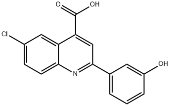 6-CHLORO-2-(3-HYDROXY-PHENYL)-QUINOLINE-4-CARBOXYLIC ACID Structure