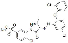 sodium 4-chloro-3-[4-[[5-chloro-2-(2-chlorophenoxy)phenyl]azo]-4,5-dihydro-3-methyl-5-oxo-1H-pyrazol-1-yl]benzenesulphonate Structure