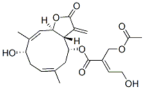 (2E)-2-[(Acetyloxy)methyl]-4-hydroxy-2-butenoic acid (3aR,4R,6E,9S,10E,11aR)-2,3,3a,4,5,8,9,11a-octahydro-9-hydroxy-6,10-dimethyl-3-methylene-2-oxocyclodeca[b]furan-4-yl ester 구조식 이미지