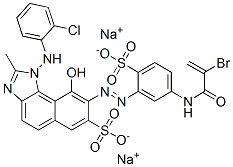disodium 8-[[5-[(2-bromo-1-oxoallyl)amino]-2-sulphonatophenyl]azo]-1-[(2-chlorophenyl)amino]-9-hydroxy-2-methyl-1H-naphth[1,2-d]imidazole-7-sulphonate 구조식 이미지