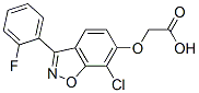 ((7-chloro-3-(2-fluorophenyl)-1,2-benzisoxazol-6-yl)oxy)acetic acid Structure