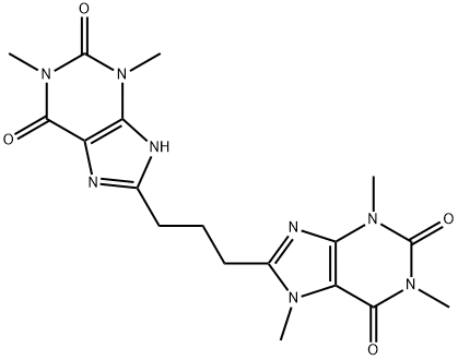 8-[3-(1,3-dimethyl-2,6-dioxo-7H-purin-8-yl)propyl]-1,3,7-trimethyl-pur ine-2,6-dione 구조식 이미지