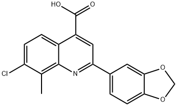 2-(1,3-BENZODIOXOL-5-YL)-7-CHLORO-8-METHYLQUINOLINE-4-CARBOXYLIC ACID 구조식 이미지
