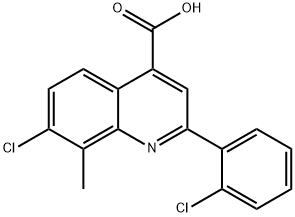 7-CHLORO-2-(2-CHLOROPHENYL)-8-METHYLQUINOLINE-4-CARBOXYLIC ACID Structure