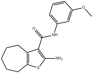 2-AMINO-N-(3-METHOXYPHENYL)-5,6,7,8-TETRAHYDRO-4H-CYCLOHEPTA[B]THIOPHENE-3-CARBOXAMIDE Structure