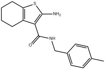 2-AMINO-N-(4-METHYLBENZYL)-4,5,6,7-TETRAHYDRO-1-BENZOTHIOPHENE-3-CARBOXAMIDE 구조식 이미지