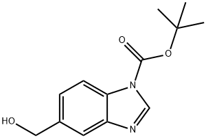 1H-BenziMidazole-1-carboxylicacid,5-(hydroxyMethyl)-,1,1-diMethylethylester Structure
