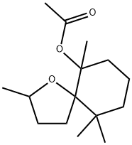 2,6,10,10-테트라메틸-1-옥사스피로[4.5]데칸-6-올아세테이트 구조식 이미지
