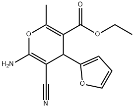 ETHYL 6-AMINO-5-CYANO-4-(2-FURYL)-2-METHYL-4H-PYRAN-3-CARBOXYLATE 구조식 이미지