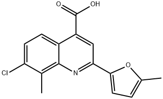 7-CHLORO-8-METHYL-2-(5-METHYL-2-FURYL)QUINOLINE-4-CARBOXYLIC ACID Structure