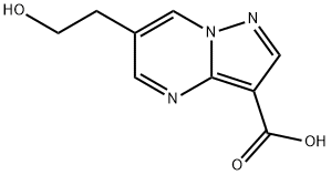 6-(2-hydroxyethyl)pyrazolo[1,5-a]pyrimidine-3-carboxylic acid(SALTDATA: H2O) Structure